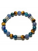 Bracelet Boules en Apatite, Œil de Tigre et Aventurine Bleue