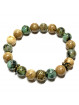 Bracelet Homme boules en Jaspe Paysage & Turquoise d'Afrique