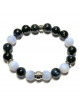 Bracelet Boules en Œil de Faucon & Calcédoine