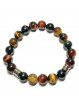 Bracelet boules en Œil de Tigre, Œil Céleste et Œil  de Taureau
