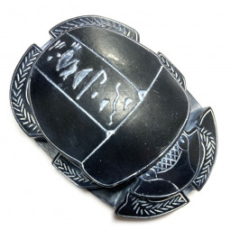 Statuette Scarabée Égyptien Noir