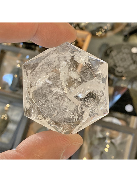 Hexagone en Cristal de Roche - 40 Grammes