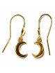 Boucles d'Oreilles Motif Lune Argent et Doré Or Fin