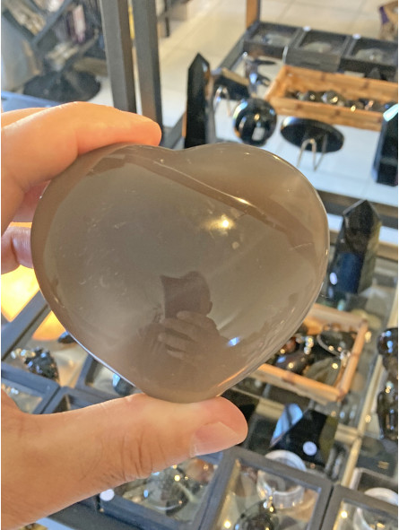 Coeur en Agate Grise - 235 Grammes