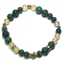 Bracelet en Citrine & Chrysocolle