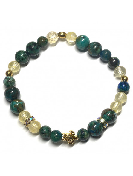 Bracelet en Citrine & Chrysocolle