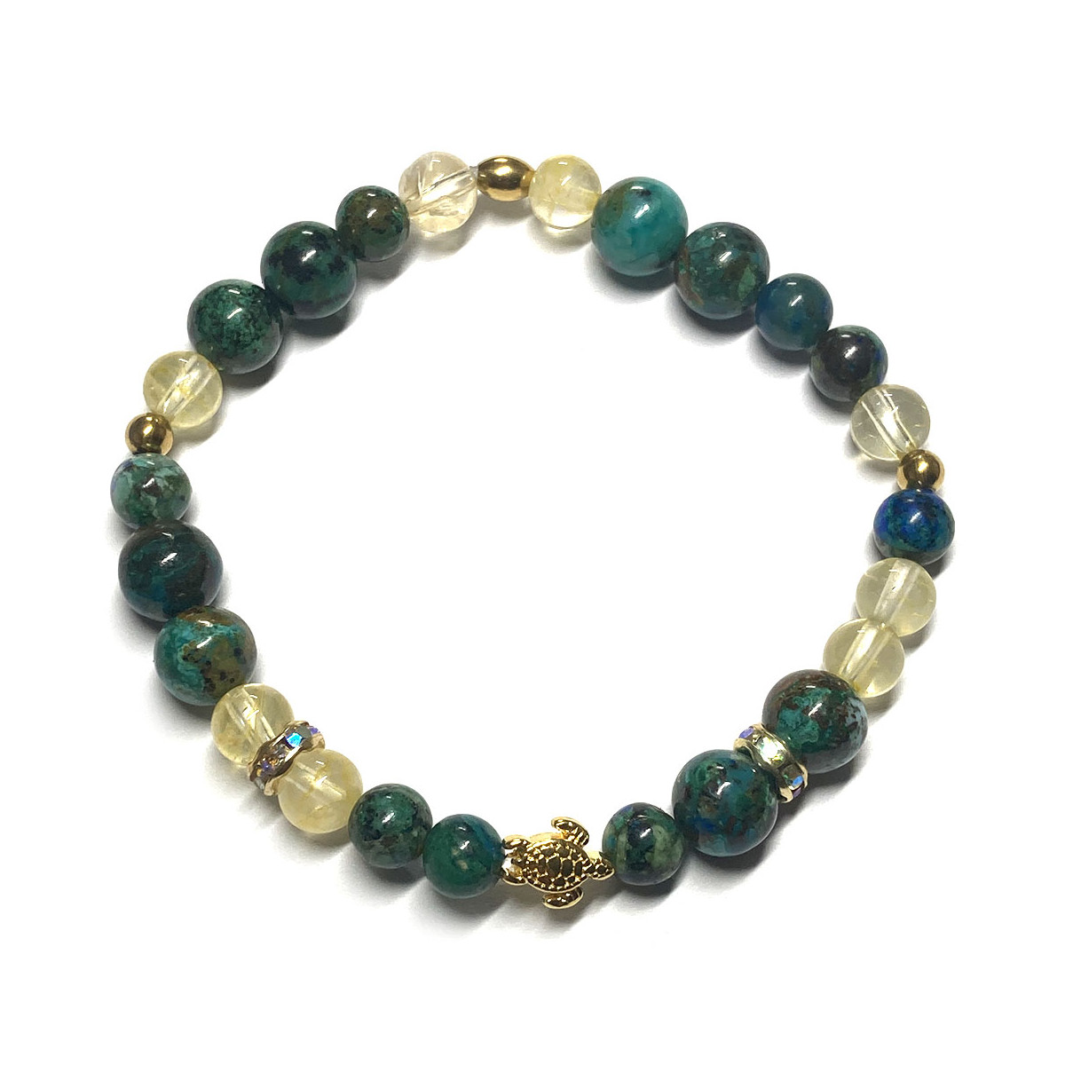 Bracelet en Citrine & Chrysocolle