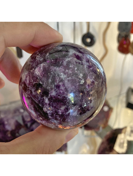 Sphère en Lépidolite Violette EXTRA - 320 Grammes