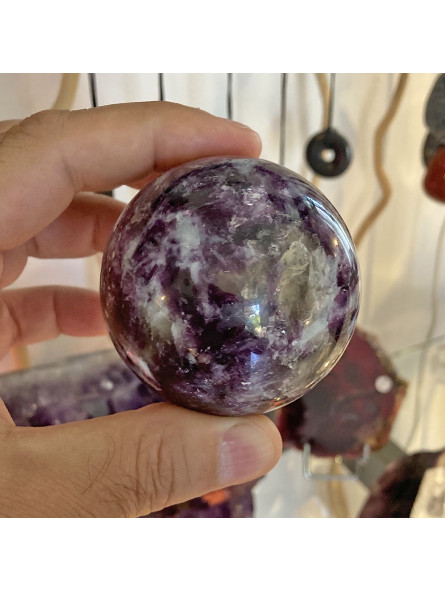 Sphère en Lépidolite Violette EXTRA - 320 Grammes