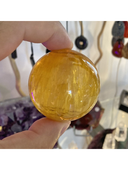 Sphère en Fluorite Jaune - 50 mm