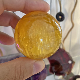 Sphère en Fluorite Jaune - 50 mm