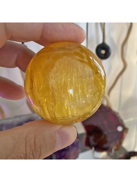 Sphère en Fluorite Jaune - 50 mm