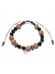 Bracelet Macramé et Boules de Rhodonite & de Shungite