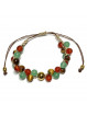 Bracelet Boules Macramé en Cornaline, Aventurine Verte & en Oeil de Tigre