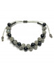 Bracelet Boules Macramé en Labradorite & Shungite