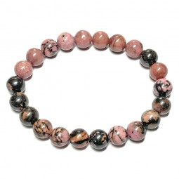 Bracelet en Rhodonite - Boules de 8 mm