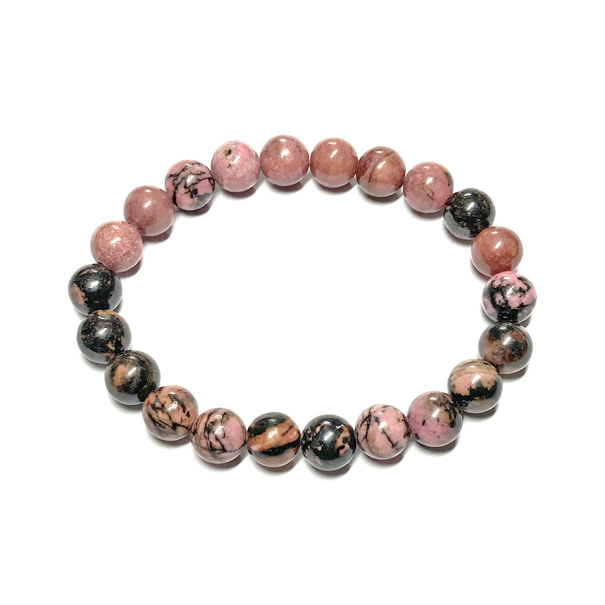 Bracelet en Rhodonite - Boules de 8 mm