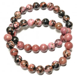 Bracelet en Rhodonite - Boules de 8 mm