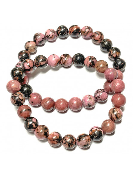 Bracelet en Rhodonite - Boules de 8 mm