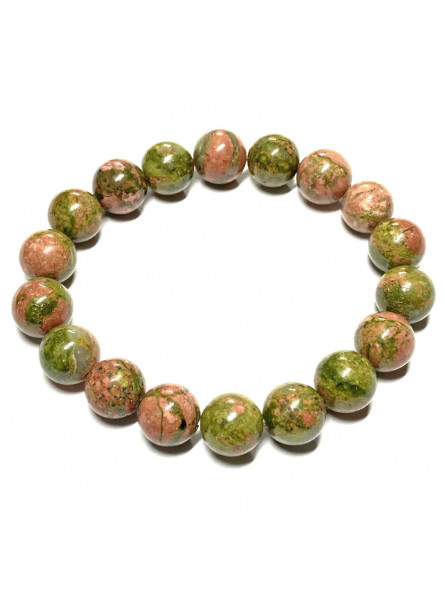 Bracelet en Unakite - Boules de 10 mm