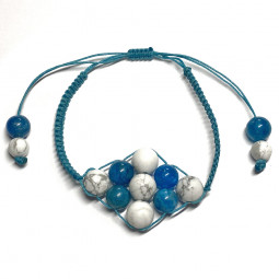 Bracelet Boules Macramé en Howlite & en Apatite