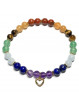 Bracelet Boules Création 7 Chakras & Cœur doré