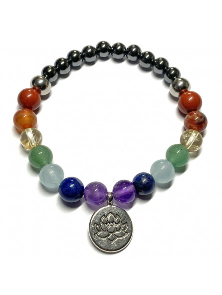 Bracelet Boules Création 7 Chakras & Lotus