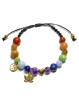 Bracelet Boules Macramé 7 Chakras, Lotus, Cœur & Yin Yang