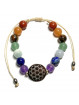 Bracelet Boules Micro Macramé 7 Chakras & Fleur de Vie