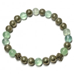 Bracelet Boules en Fluorite...