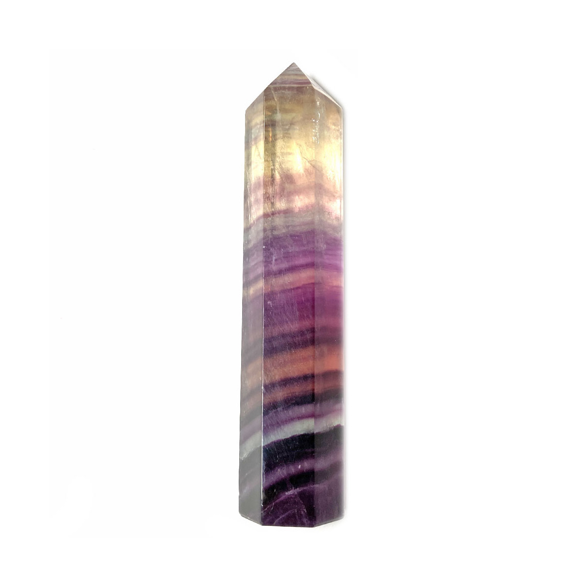 Pointe en Fluorite Multicolore - 90 Grammes