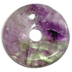 Pendentif en Fluorite Multicolore - Donut de 3 cm