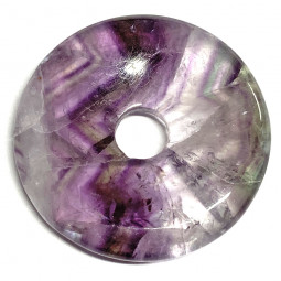 Pendentif en Fluorite Multicolore - Donut de 3 cm