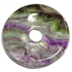 Pendentif en Fluorite Multicolore - Donut de 3 cm