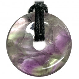 Pendentif en Fluorite Multicolore - Donut de 3 cm