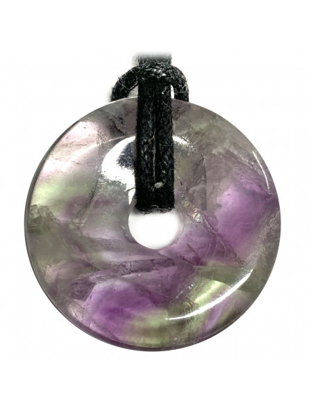 Pendentif en Fluorite Multicolore - Donut de 3 cm