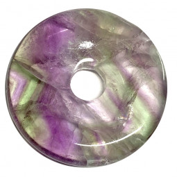 Pendentif en Fluorite Multicolore - Donut de 3 cm