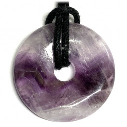 Pendentif en Fluorite Violette - Donut de 3 cm