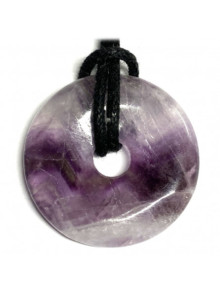 Pendentif en Fluorite Violette - Donut de 3 cm