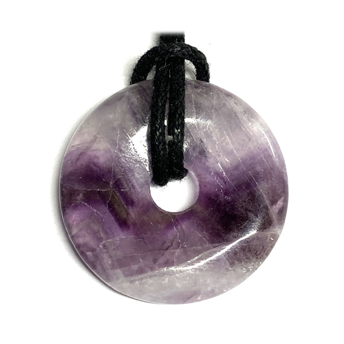 Pendentif en Fluorite Violette - Donut de 3 cm