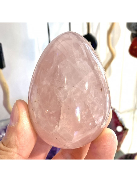 Oeuf en Quartz Rose - 74 mm
