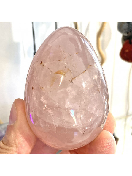 Oeuf en Quartz Rose - 74 mm