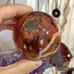 Sphère en Cornaline - 65 mm