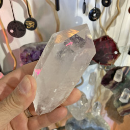 Pointe en Cristal de Roche Brute Biterminée - 285 Grammes