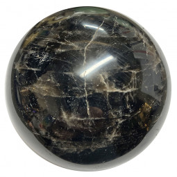 Sphère en Pierre de Lune Noire - 76mm