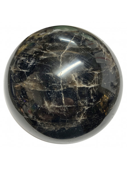 Sphère en Pierre de Lune Noire - 76mm