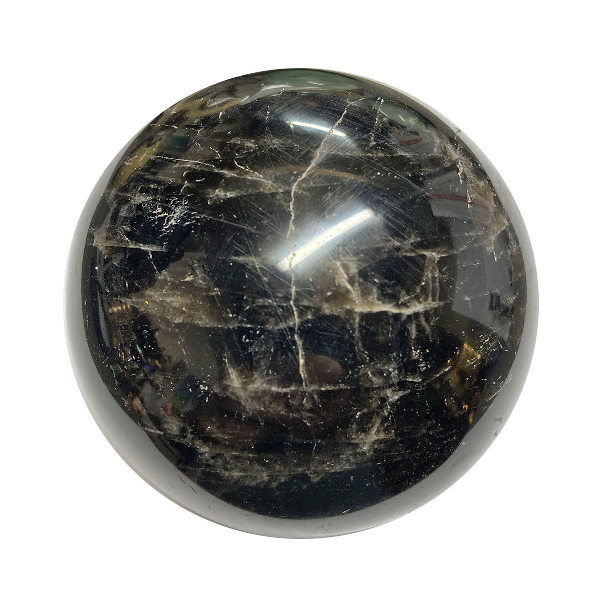 Sphère en Pierre de Lune Noire - 76mm