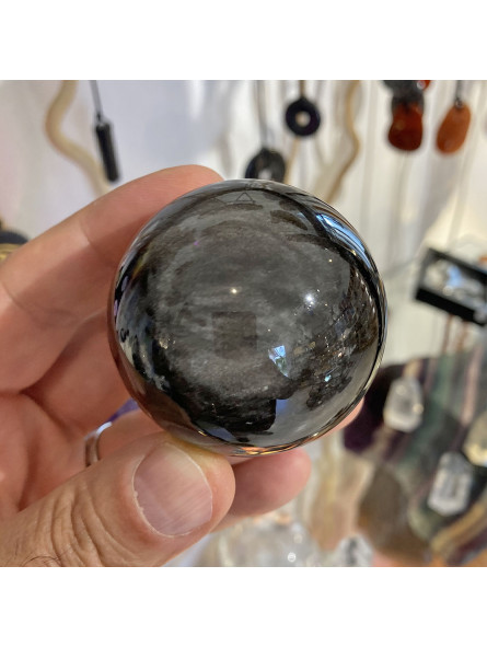 Sphère en Obsidienne Argentée - 5 cm