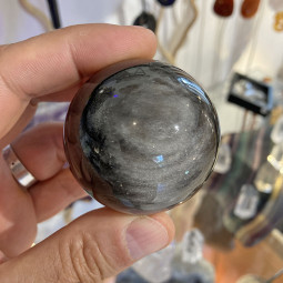 Sphère en Obsidienne Argentée - 5 cm