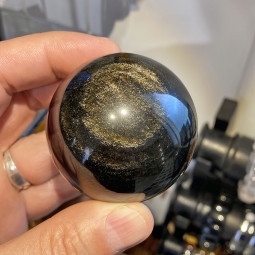 Sphère en Obsidienne Dorée - 52 mm